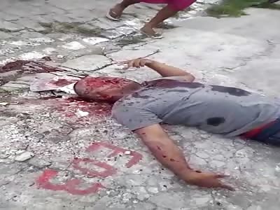 MURDERED MAN IN THE SIDEWALK