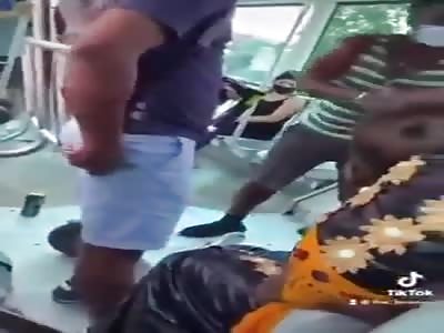 HE WAS SLAPPED ON THE EAR AND DRAGGED OUT OF THE SUBWAY