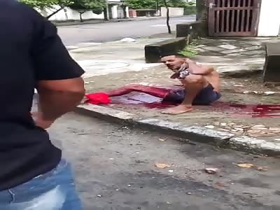 THIEF DYING ON THE SIDEWALK