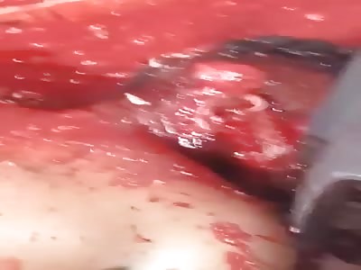 WALL PAINTED OF BLOOD IN A MURDER SCENE