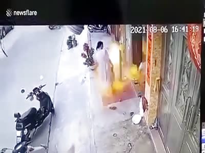 BURNING MOM AND DAUGHTER