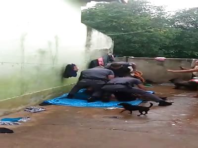 Father beaten by Police. 