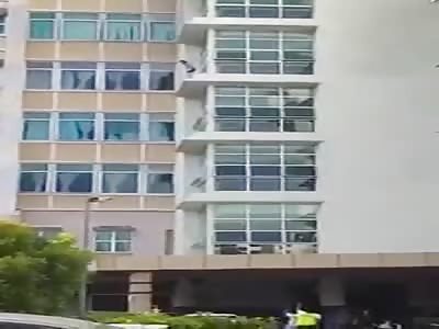 Girl jump from building