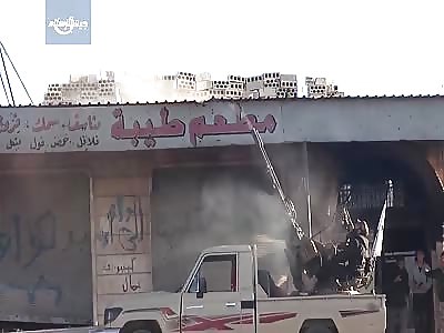 The moment a Syrian regime Mig 21 plane is hit by Freedom Fighters AA guns in Northern Hama.  