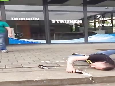  Old Man Knocks Out Drunk Guy-