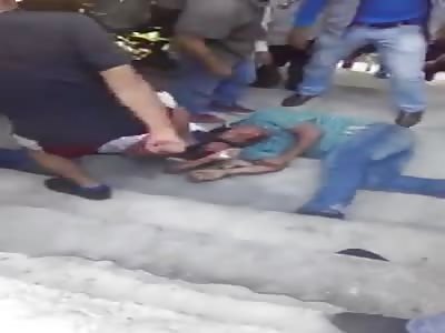 People hit two thieves, nearly die.