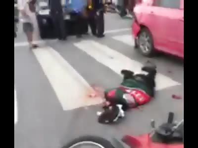 Pizza delivery guy crushed to death by Truck.