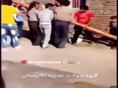 Group Of People Electrocuted Trying To Fix A Pole.