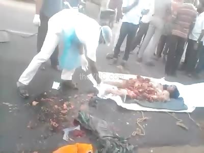 CLEAN SCENE: Horrible woman and shattered Accident