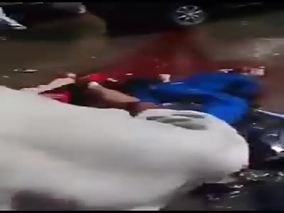 Horrific Accident with a Huge Blood Streak 