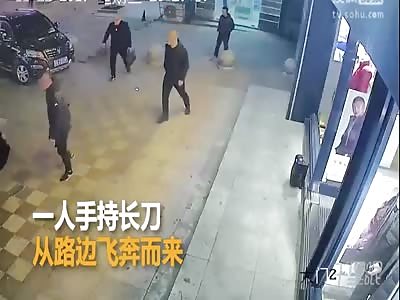 Man gets attacked by another with a long Sword