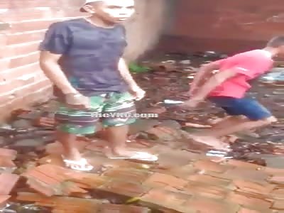  Kids Gang Up and Beat on Another with large Wood Boards