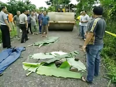 Six Year Old Child Crushed to Death by Steam Roller in Indonesia