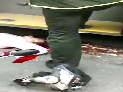 Woman with brain scattered