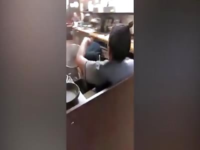 Black gives a blonde a hard time