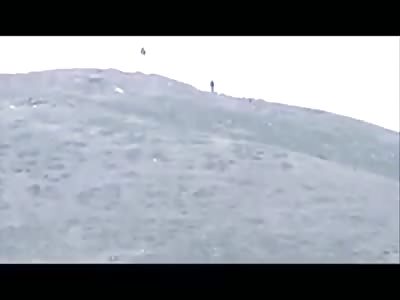 An ISIS hilltop fighting position gets a massive amount of overkill from US airstrikes