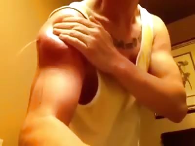 Urinating by the arm