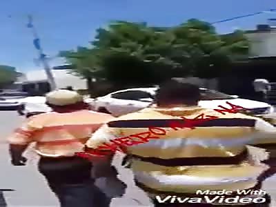 Thief stomped by a fat man