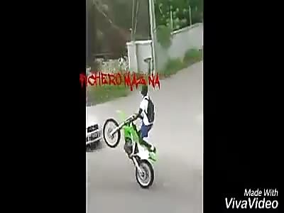 Black doing motorcycle spins ended dead