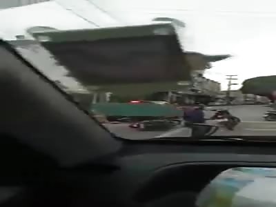 Car and motor Accident turn into Trouble