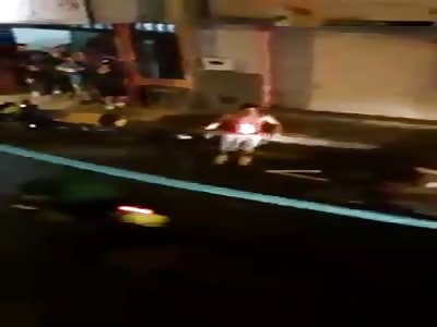 Bad losers come out to stab motorcyclists, Suddenly karma disguises itself as a pickup truck