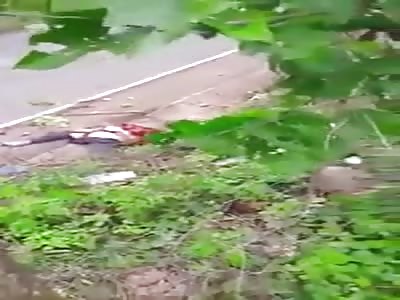 Accident looks half body