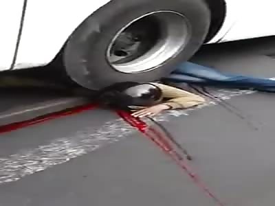 Woman crushed by bus (better quality)