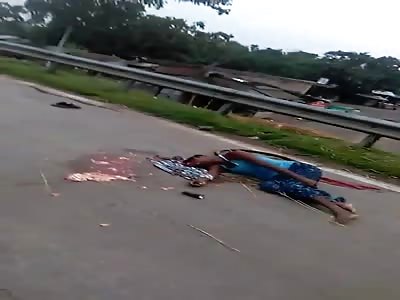 Man with crushed head