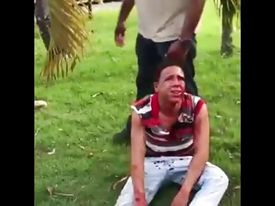 Captured and beaten thief