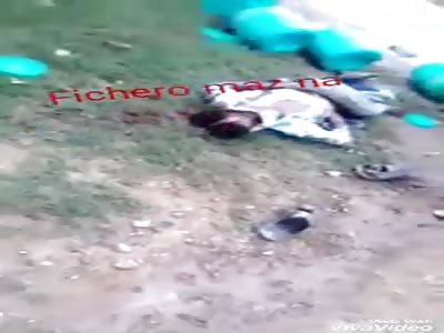 Man with broken head