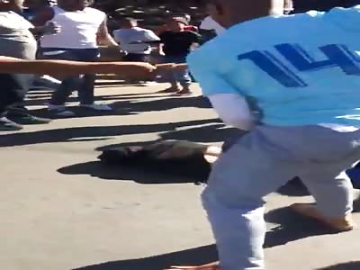 Highjacker caught and beaten by public