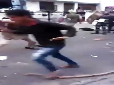 Protesters are beaten by police