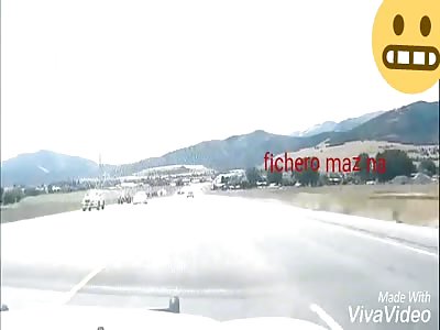 BURNING ACCIDENT: truck crashes and explodes car