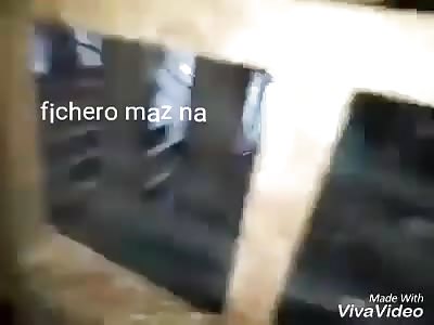 RUSSIAN BATH: crowds are washed by the train that passes at high speed by flooded roads