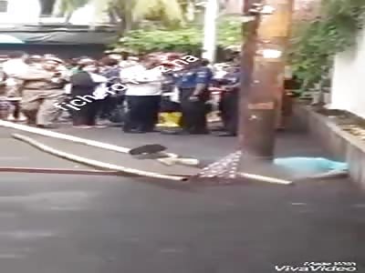 A man dies when he is electrocuted by light wires