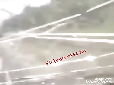 ACCIDENT: tire is detached from a truck