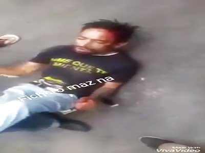 BATTLE: ratero is beaten and tied up like a pig