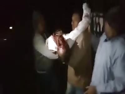 MAN IS RESCUED BY BUS