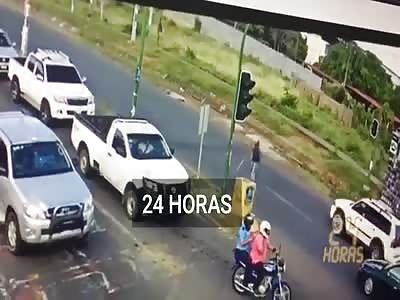 Elderly man hitting by Car