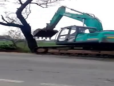 Work Accident: Machinery driver killing a pedestrian instantly 