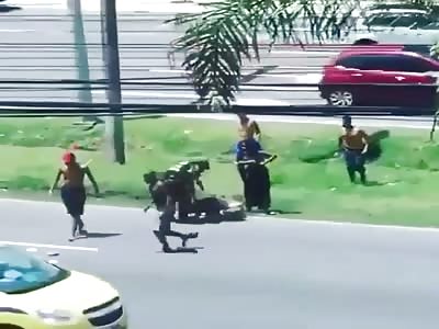 THIEF HIT AND SAVED BY THE POLICE