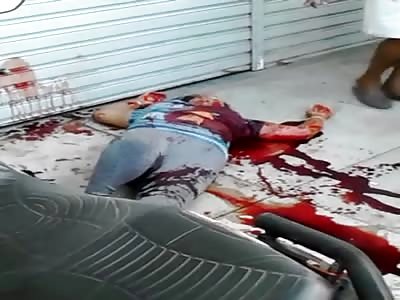 WOMAN AGONIZES ON THE FLOOR