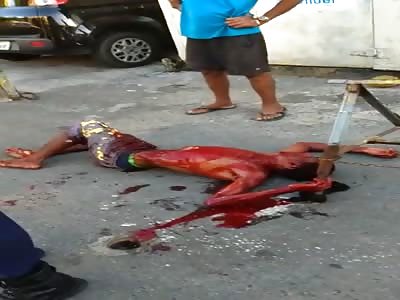 MEN AGONIZES ON THE FLOOR