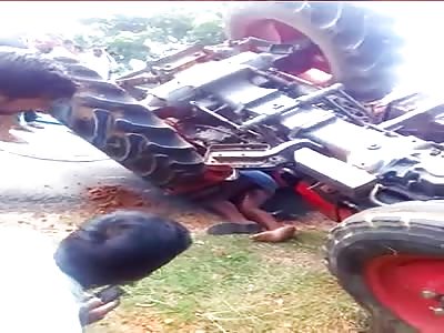 Indian Farmer Destroyed by His Own Tractor