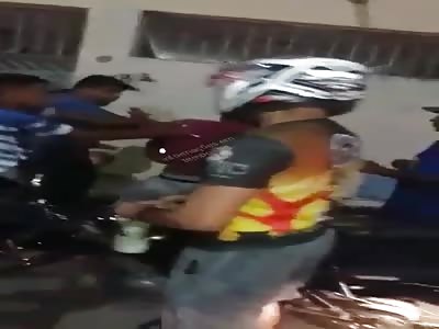 THIEF IS HIT BY THE CROWD