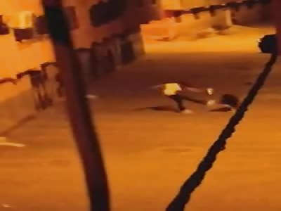 HUSBAND KICKS THE WIFE ON THE STREET