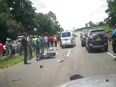 Dead teacher and his wife tractocamion passes them over events happene