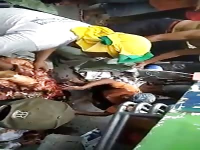 NICE GORE - BODY TORN TO SHREDS IN ACCIDENT