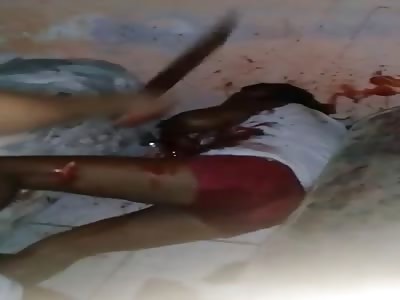 Favela Girl Being Hacked to Death by Machete