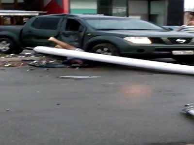  Driver Ejected from Nissan Frontier Dies when Pole Fell on His Head